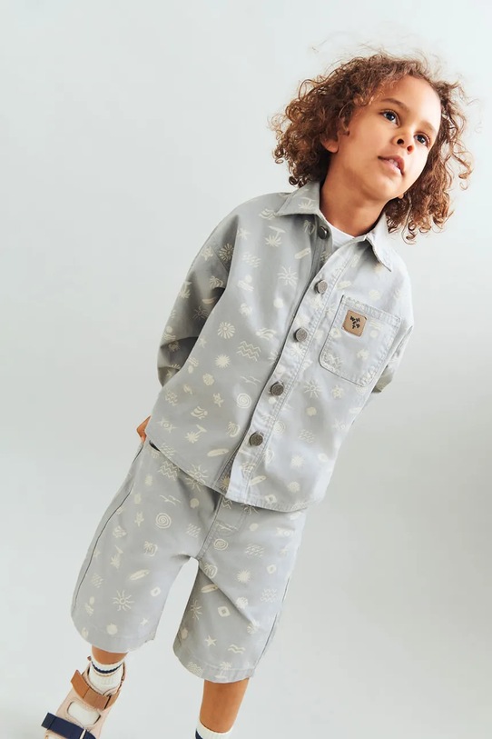 Wheat szorty dziecięce bawełniane szary 2903.425.GOTS