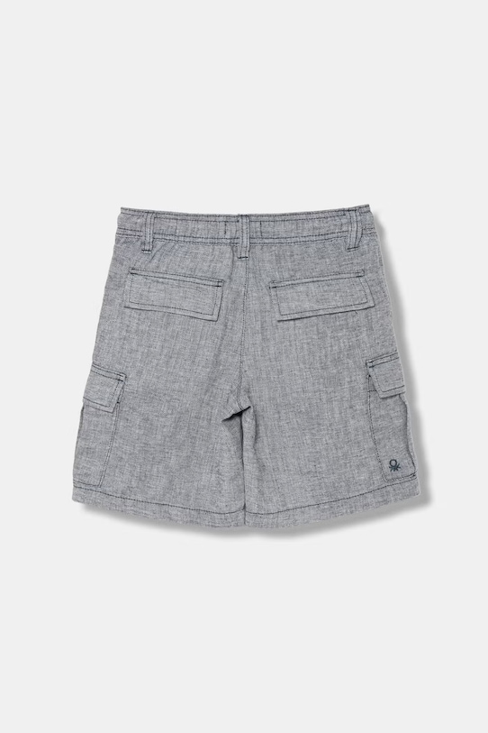 United Colors of Benetton gyerek rövidnadrág lenvászonnal 40G8C904J.G.Stagionale kék SS26