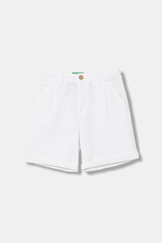 United Colors of Benetton σορτς Παιδικά με λινό λευκό 43WBC904I.G.Stagionale