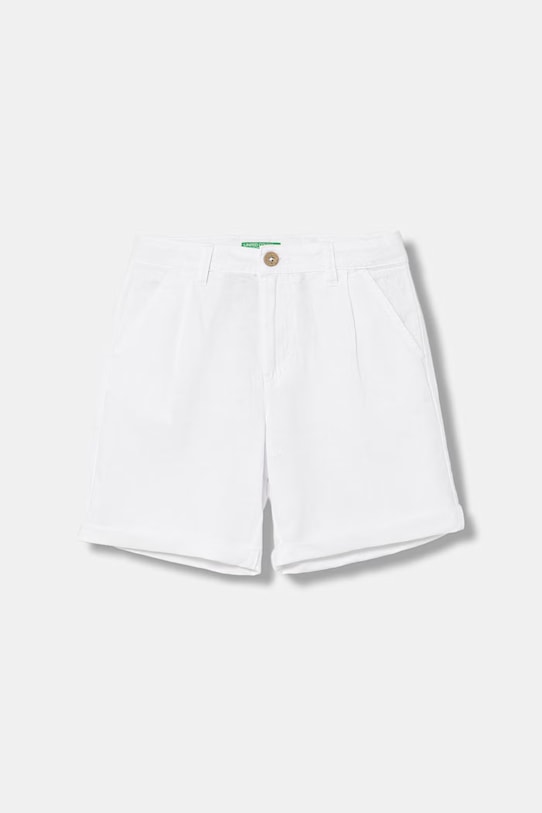 United Colors of Benetton σορτς Παιδικά με λινό λευκό 43WBC904I.G.Stagionale