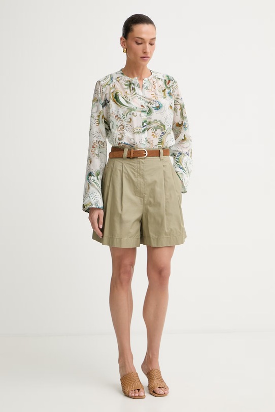 Weekend Max Mara šortky dámske bavlnené ARMONIA 2615141012600 zelená SS26