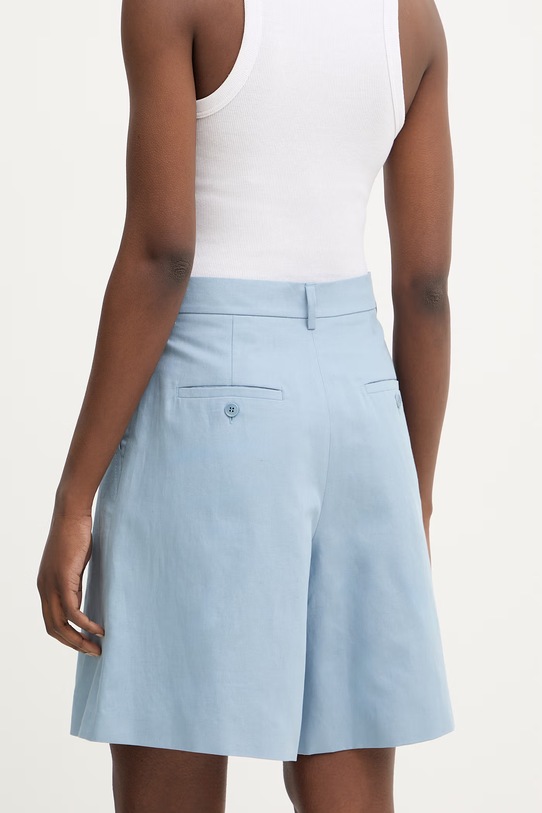 Oblečenie Šortky s prímesou ľanu Weekend Max Mara ECUBA 2615141022600 modrá