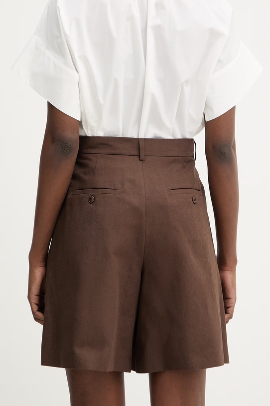 Oblečenie Šortky s prímesou ľanu Weekend Max Mara ECUBA 2615141022600 hnedá