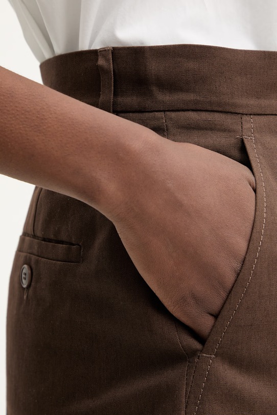 Šortky s prímesou ľanu Weekend Max Mara ECUBA hnedá 2615141022600