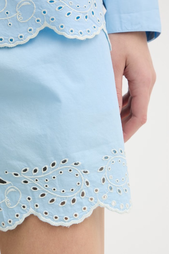 Stine Goya szorty damskie bawełniane niebieski SG.SS26.P146.2499