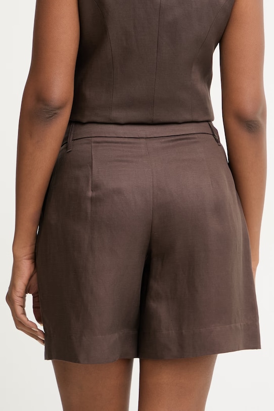Одяг Marciano by Guess елегантні шорти жіночі з додаванням льону JANE G6GD21.W2367 коричневий