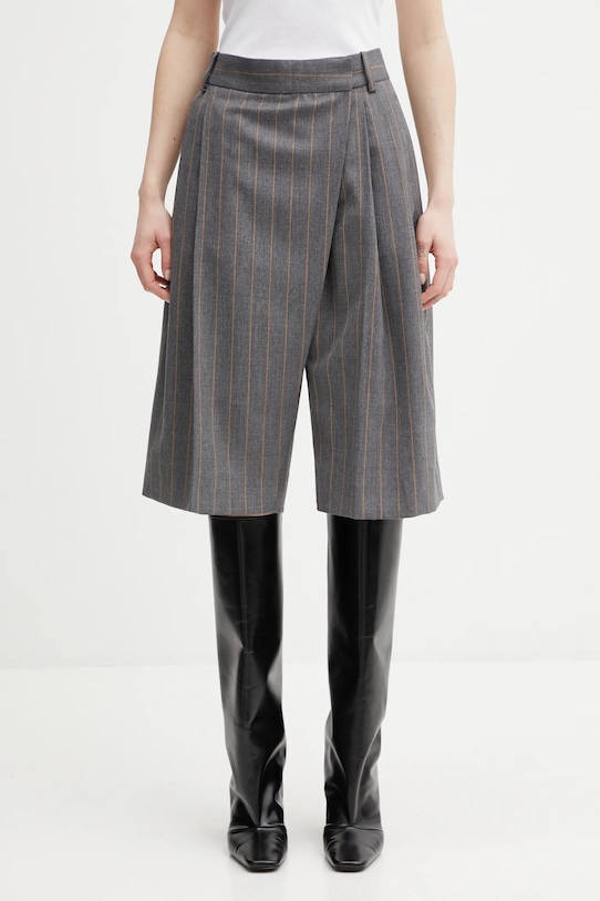 GANNI szorty z domieszką wełny A1110013 pozostałe szary A1110013