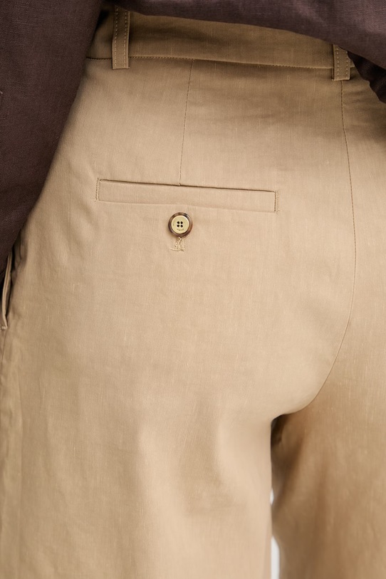 Pinko bermudy damskie z lnem beżowy 106594.A34I