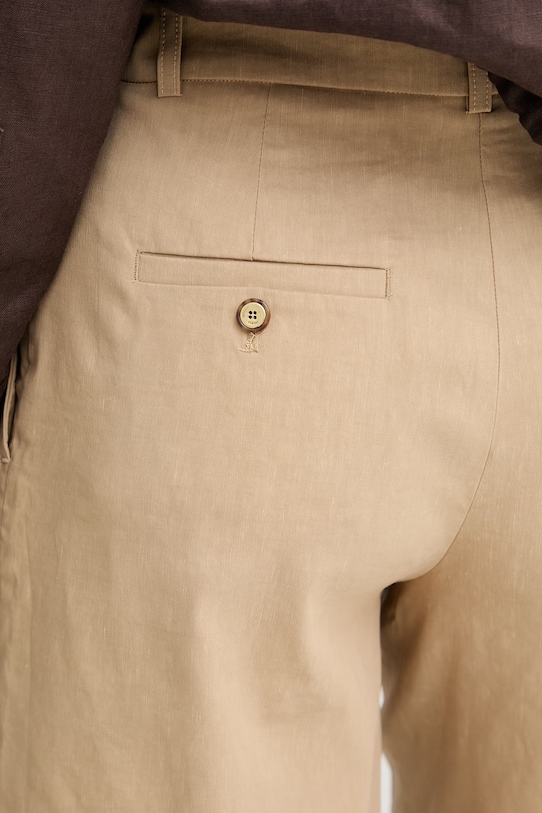 Pinko bermudy damskie z lnem beżowy 106594.A34I