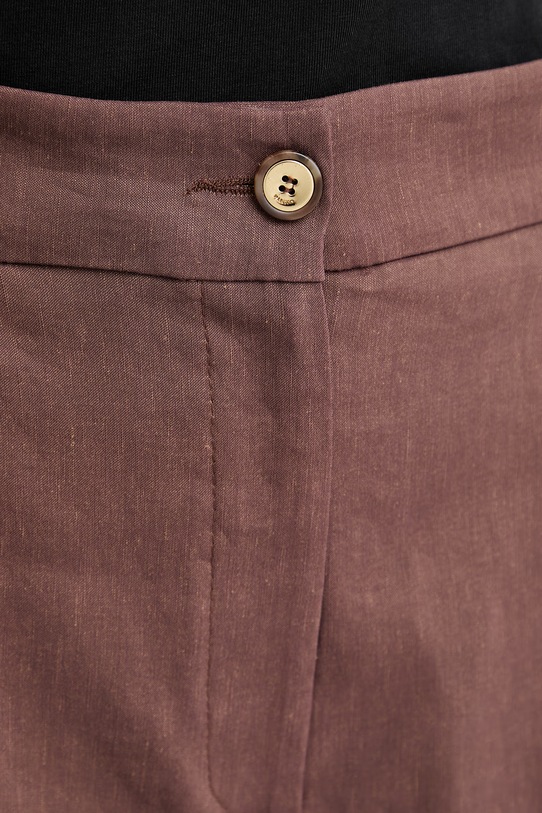 Pinko bermudy damskie z lnem brązowy 106594.A34I