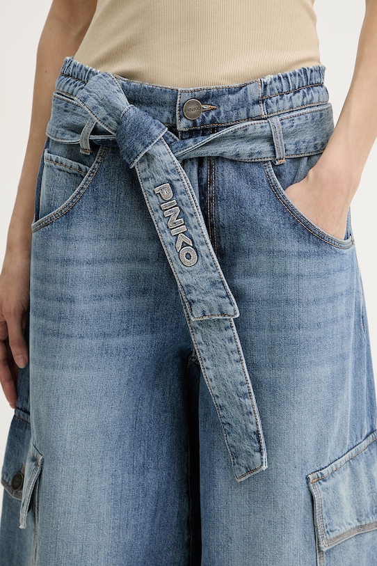 Pinko šortky cargo dámske rifľové modrá 106269.A323