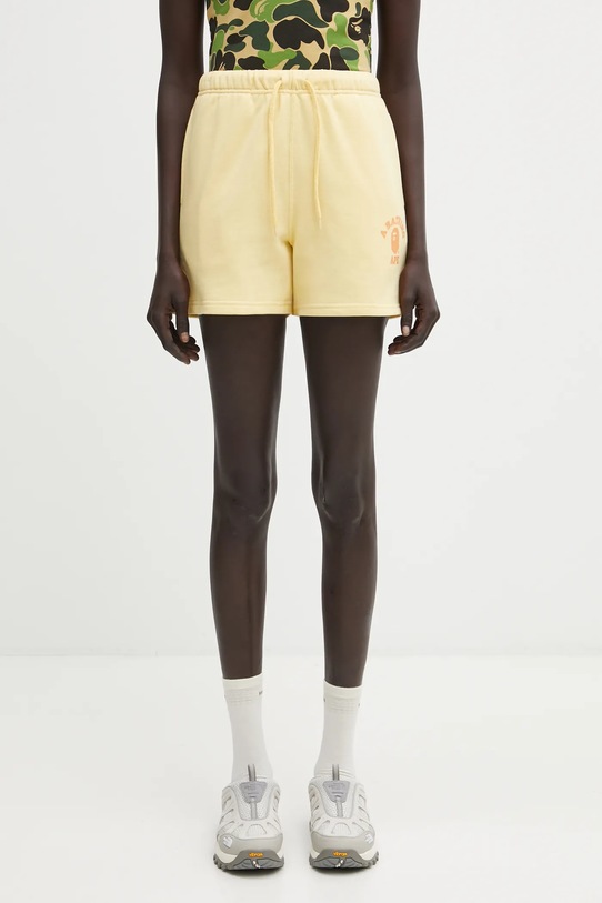 A Bathing Ape szorty bawełniane College gładkie żółty 1L30253004