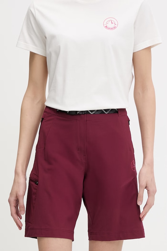 La Sportiva pantaloni scurți sport pentru femei West Crest burgundia ZAHS025