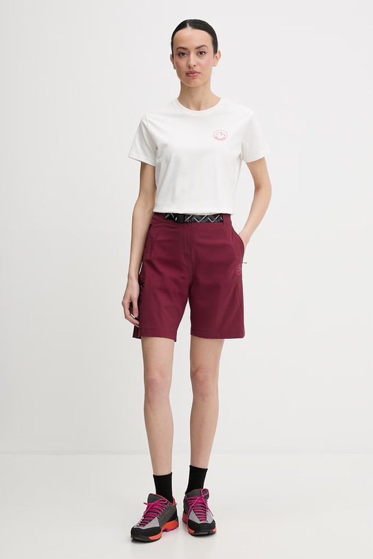 La Sportiva pantaloni scurți sport pentru femei West Crest ZAHS025 burgundia SS26