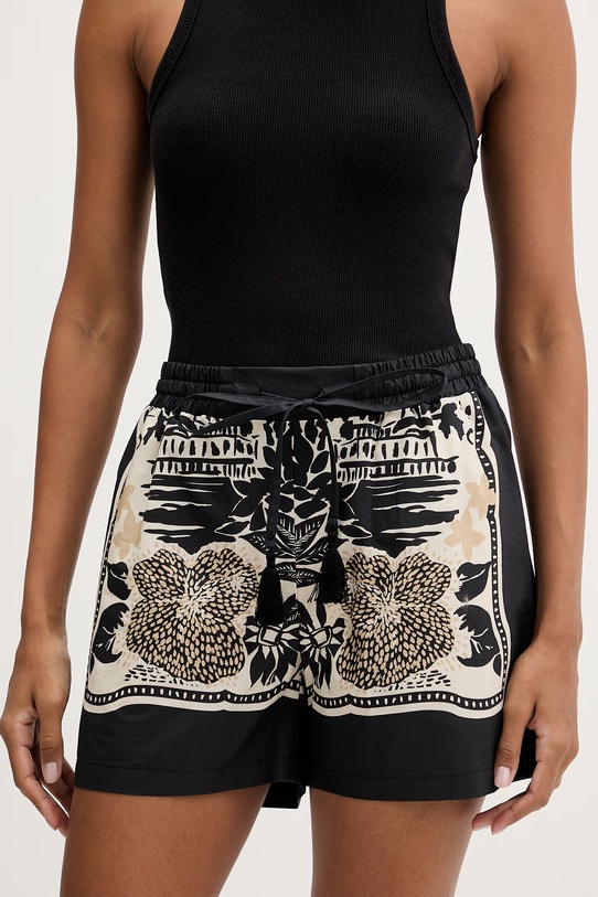 Ermanno Firenze szorty bawełniane wzorzyste czarny D48EP076EC8