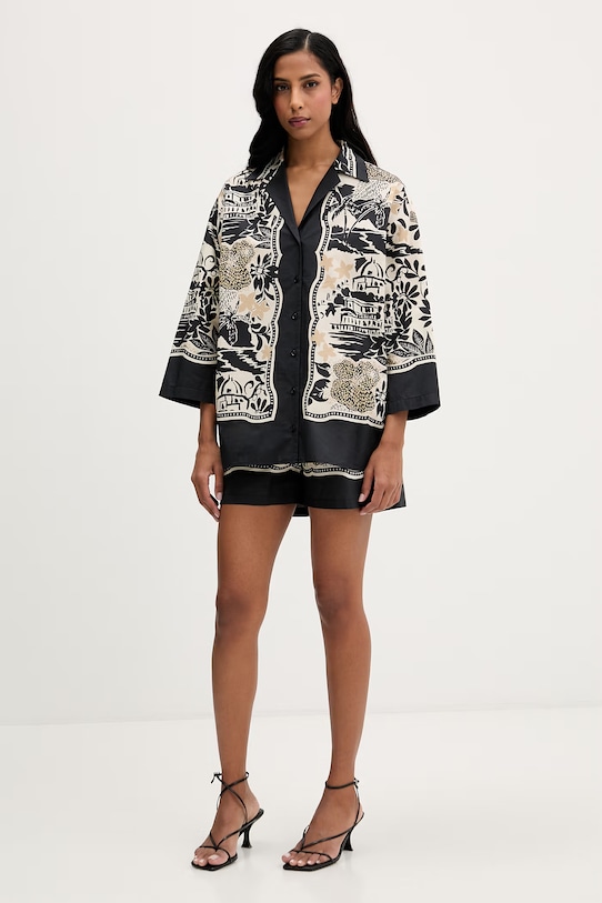 Ermanno Firenze szorty bawełniane D48EP076EC8 czarny SS26