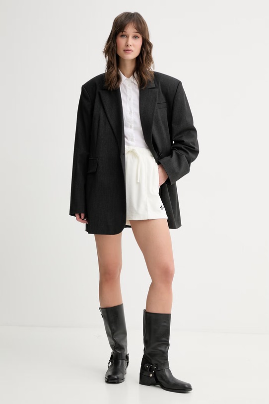 adidas Originals szorty damskie z bawełną KD1397 beżowy SS26