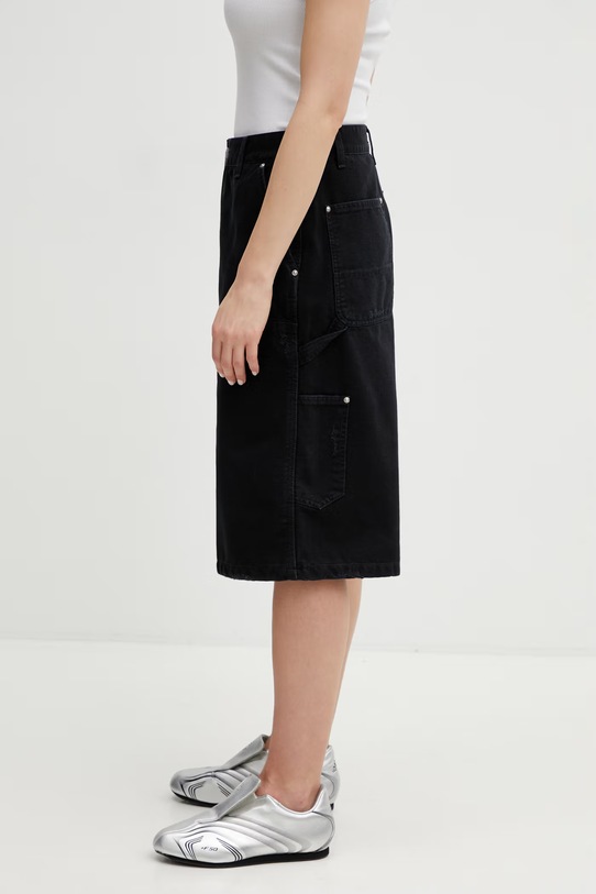 Carhartt WIP szorty bawełniane W Nixon Double Knee Short I036431.89B7 czarny SS26