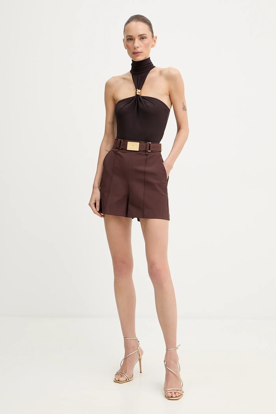 Elisabetta Franchi szorty SH00861E2 brązowy SS26