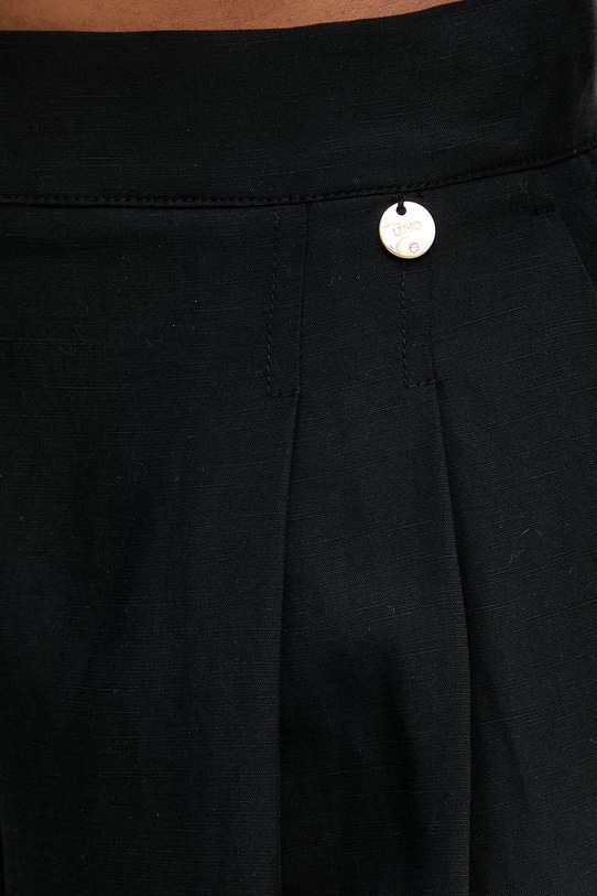 Liu Jo bermudy damskie z dodatkiem lnu czarny WA6318.T4818
