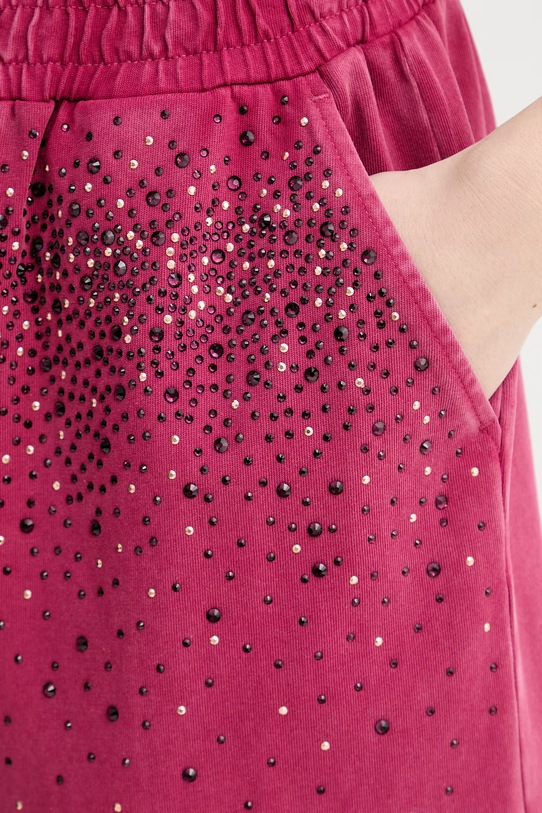 Liu Jo szorty dresowe damskie bawełniane różowy TA6101.JS008