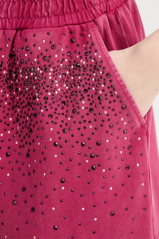 Liu Jo szorty dresowe damskie bawełniane różowy TA6101.JS008