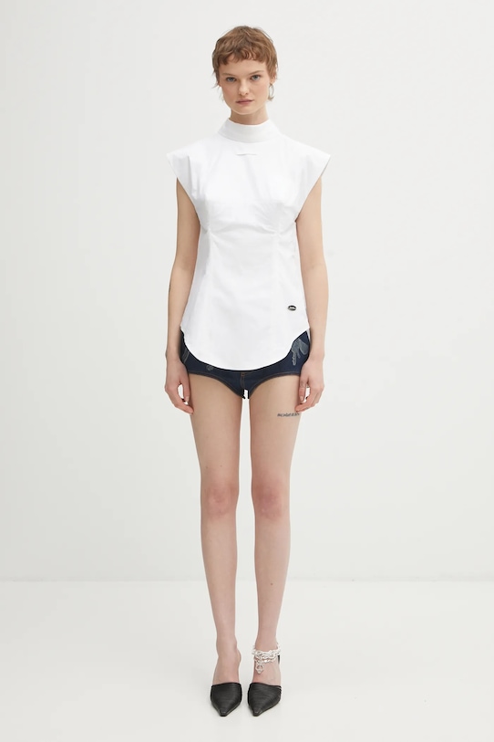 Jean Paul GAULTIER pantaloni scurți jeans Trompe L'oeil Print 26.01.W.TR061.D027 bleumarin