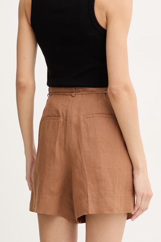 Odzież Marella szorty lniane ZANNATA 2613141014200 brązowy