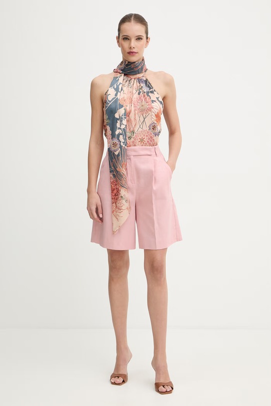 iBlues szorty damskie z dodatkiem lnu COCCOLE 2617141032200 różowy SS26