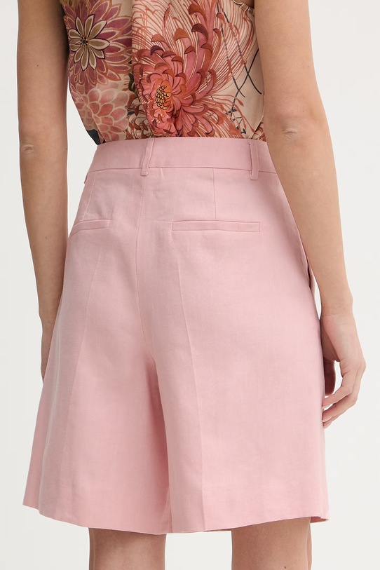 Odzież iBlues szorty damskie z dodatkiem lnu COCCOLE 2617141032200 różowy