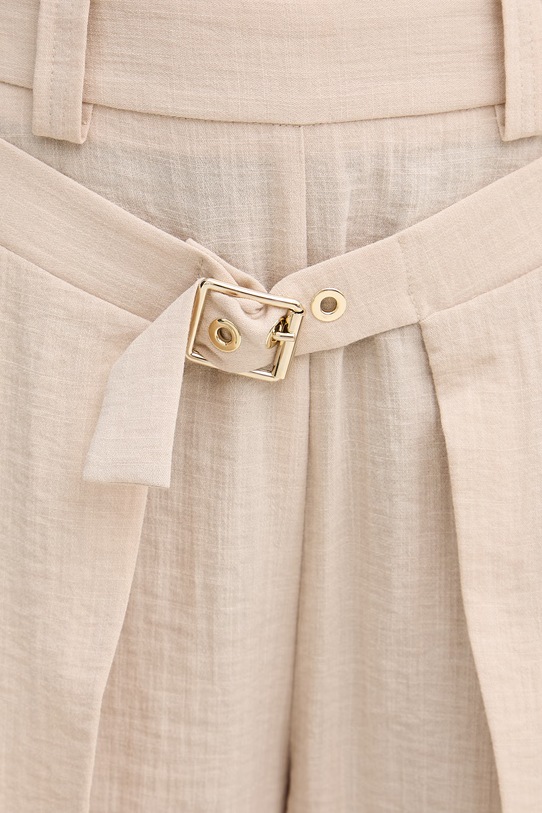 Simona Corsellini szorty eleganckie damskie z wiskozy beżowy P26CPSH00101