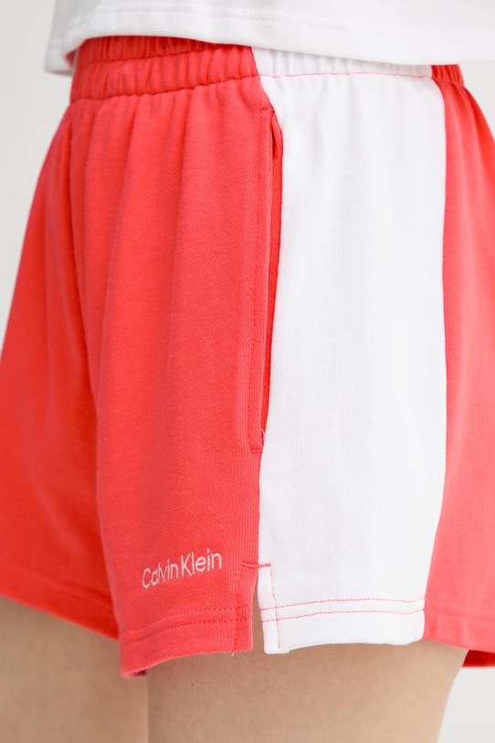 Calvin Klein σορτς επίσημα γυναικεία βαμβακερά ροζ LV00Q61153