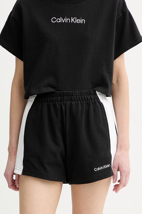 Calvin Klein Σορτς επίσημα Γυναικεία από βαμβάκι μαύρο LV00Q61153