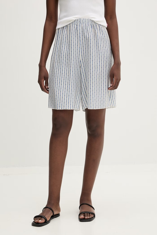 American Vintage szorty damskie z lyocellem niebieski ZIV09A