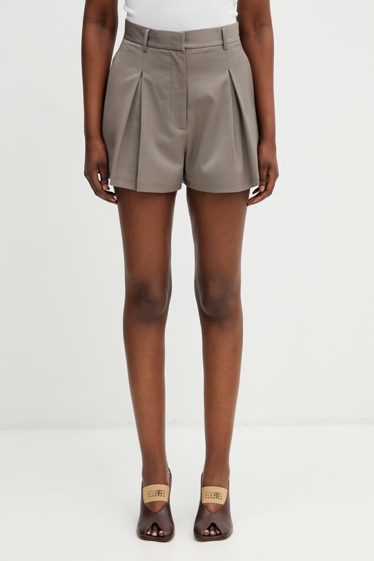 Rotate elegantne kratke hlače s vunom za žene smeđa 115633816