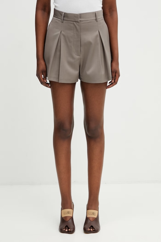 Rotate elegantne kratke hlače s vunom za žene smeđa 115633816