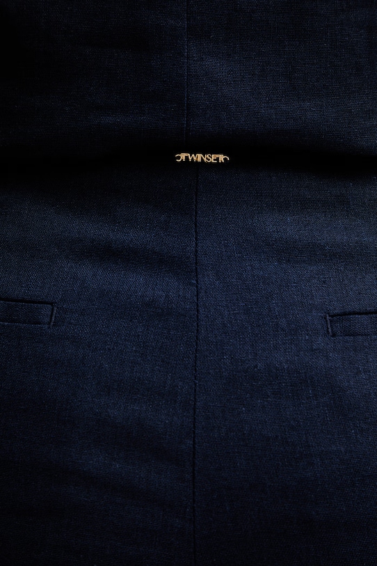 Šortky s prímesou ľanu Twinset tmavomodrá 261TP2312