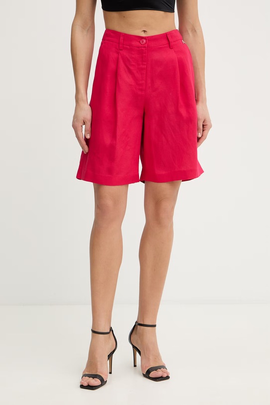 Twinset pantaloncini da donna con lino rosa 261AP2321