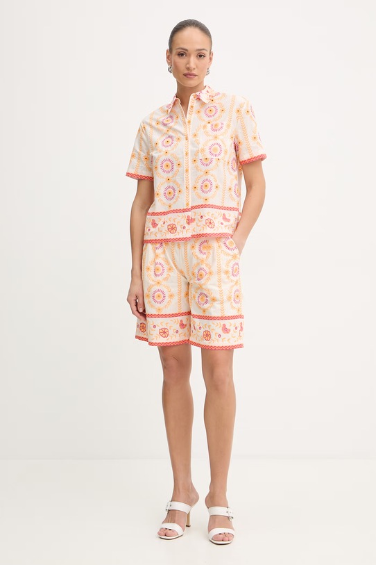 Twinset szorty bawełniane 261LB2TEE pomarańczowy SS26