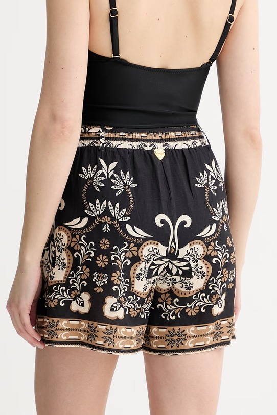 Oblečenie Twinset šortky dámske s ľanom 261LB2NBB čierna