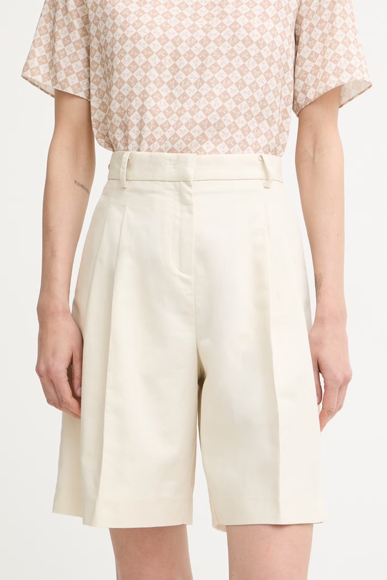 Trussardi szorty damskie z lnem beżowy P268A002348N