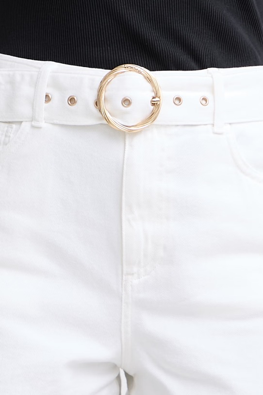 Twinset szorty damskie jeansowe beżowy 261TT2471