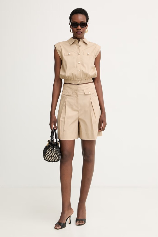 Twinset szorty damskie z bawełną 261TT2232 beżowy SS26