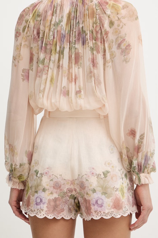 Odzież Twinset szorty damskie lniane 261TT2572 beżowy