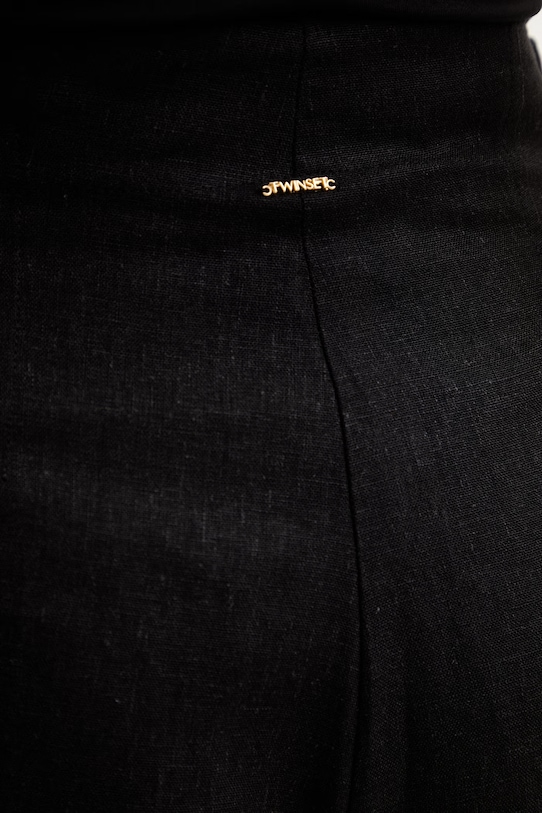Twinset szorty z dodatkiem lnu czarny 261TF2026