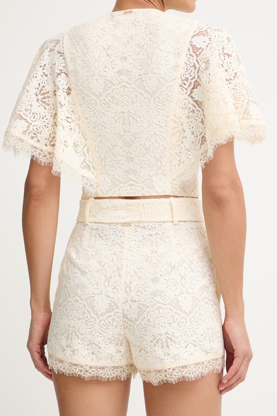 Odjeća Twinset elegantne kratke hlače za žene s čipkom 261TT2312 bež