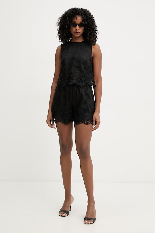 Twinset Šortky dámske ľanové 261TT2183 čierna SS26