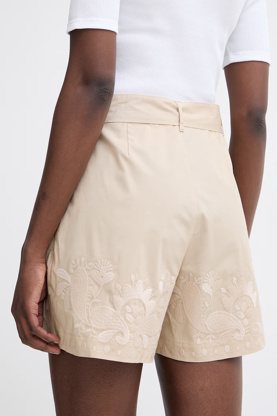 Odjeća Twinset kratke hlače ženske od pamuka s elastanom 261AT2045 bež