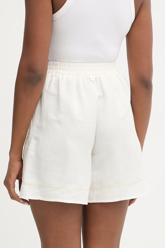 Oblečenie Twinset šortky dámske s ľanom 261LM2MBB béžová