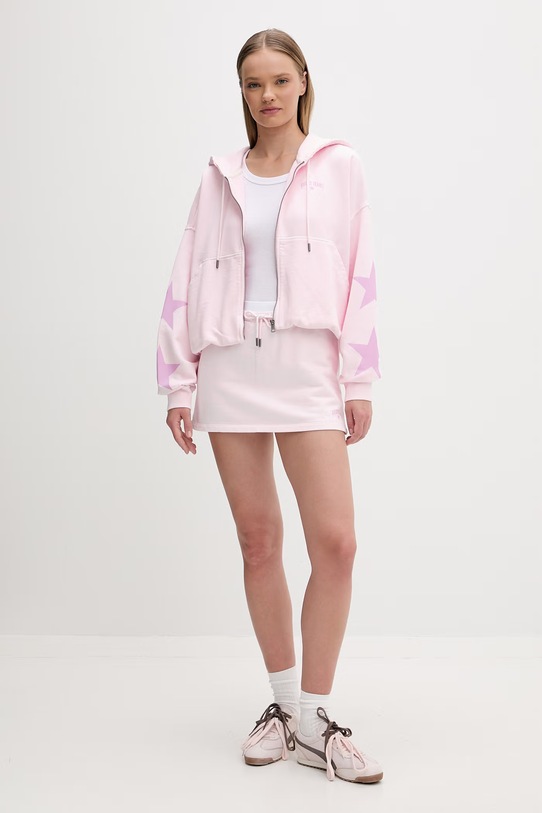 Odzież Guess Jeans spódnicospodnie damskie bawełniane W6GDG4.K68I4 różowy